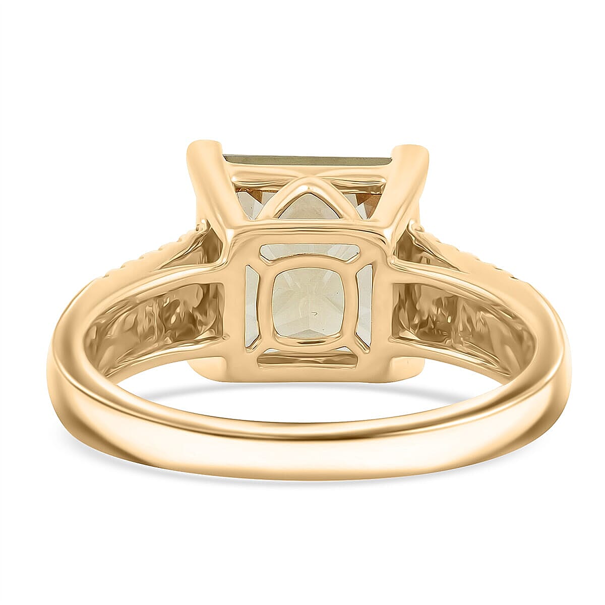 Certified & Appraised Luxoro AAA Turkizite and G-H I2 Diamond 4.50 ctw Ring in 10K Yellow Gold (Size 9.0) 4.13 Grams image number 4