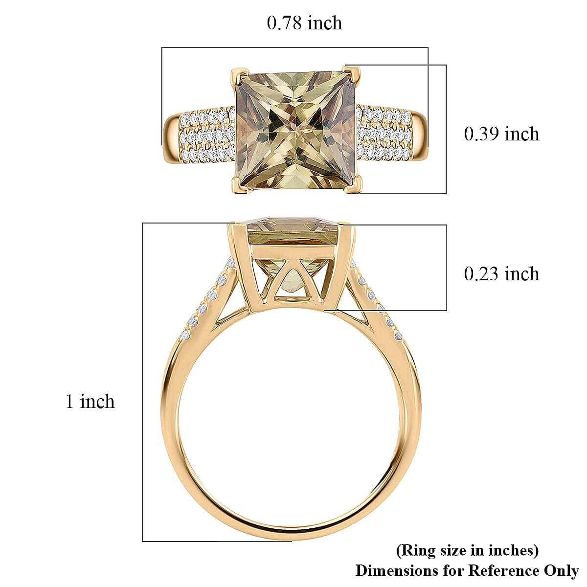 Certified & Appraised Luxoro AAA Turkizite and G-H I2 Diamond 4.50 ctw Ring in 10K Yellow Gold (Size 9.0) 4.13 Grams image number 5