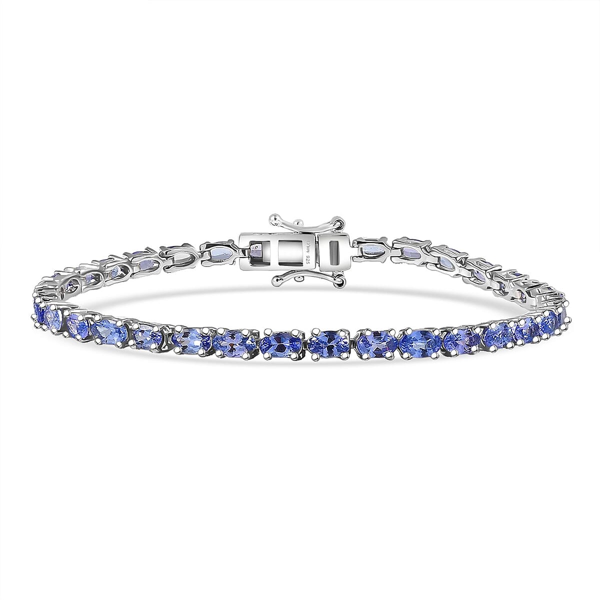 Doorbuster D'Joy Tanzanite 7.50 ctw Blue Floral Vines Bracelet in Rhodium Over Sterling Silver (7.25 In) image number 0