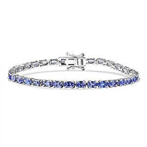 Doorbuster D'Joy Tanzanite 7.50 ctw Blue Floral Vines Bracelet in Rhodium Over Sterling Silver (7.25 In)
