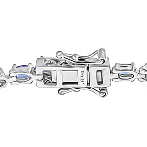 Doorbuster D'Joy Tanzanite 7.50 ctw Blue Floral Vines Bracelet in Rhodium Over Sterling Silver (7.25 In)