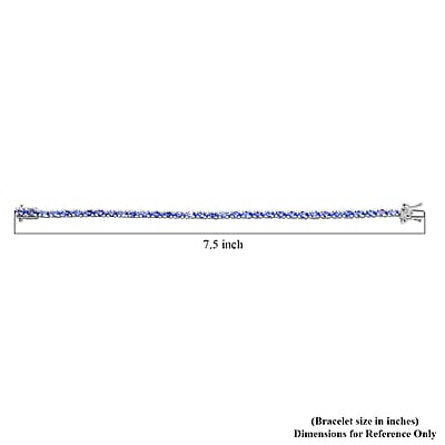 D'Joy Tanzanite 7.50 ctw Blue Floral Vines Bracelet in Rhodium Over Sterling Silver (7.25 In)