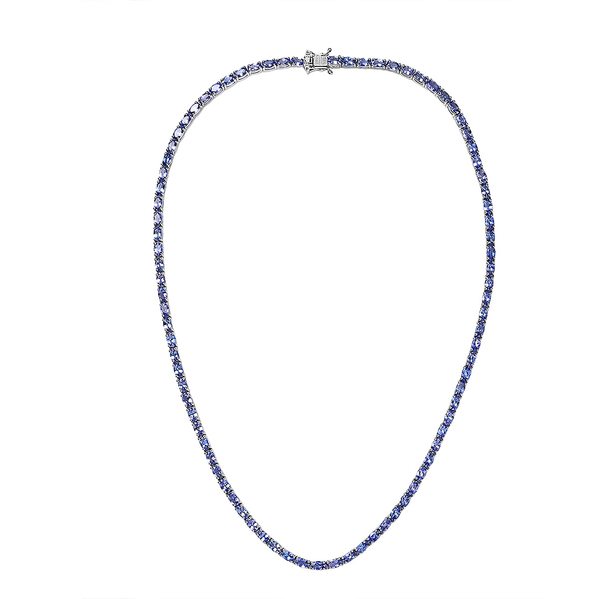 Doorbuster D'Joy Tanzanite 19.0 ctw Blue Floral Vine Necklace in Rhodium Over Sterling Silver 18 Inches image number 3
