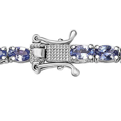 D'Joy Tanzanite Floral Vine Necklace in Rhodium Over Sterling Silver 18.85 ctw  (18 Inches)
