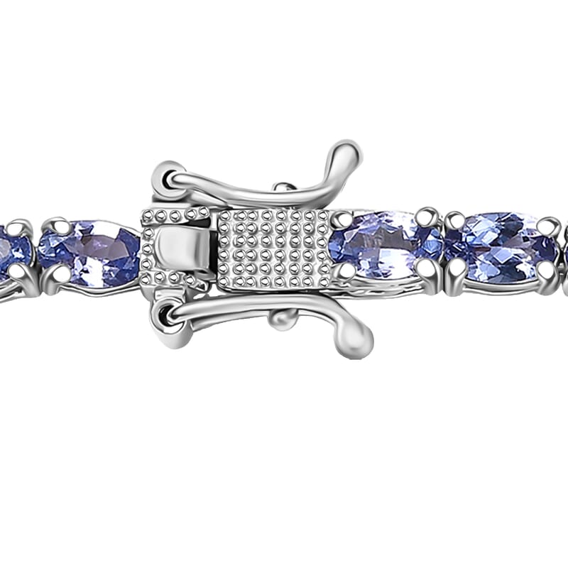 D'Joy Tanzanite Floral Vine Necklace in Rhodium Over Sterling Silver 18.85 ctw  (18 Inches)