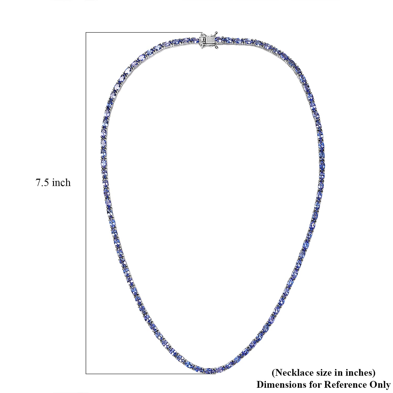D'Joy Tanzanite Floral Vine Necklace in Rhodium Over Sterling Silver 18.85 ctw  (18 Inches)