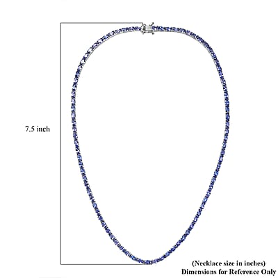 D'Joy Tanzanite Floral Vine Necklace in Rhodium Over Sterling Silver 18.85 ctw  (18 Inches)