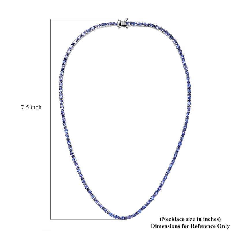 D'Joy Tanzanite Floral Vine Necklace in Rhodium Over Sterling Silver 18.85 ctw  (18 Inches)