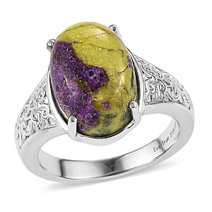 EverTrue Tasmanian Stichtite 6.90 ctw Natures Mystic Ring in Stainless Steel (Size 10.0)