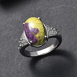 EverTrue Tasmanian Stichtite 6.90 ctw Natures Mystic Ring in Stainless Steel (Size 10.0)