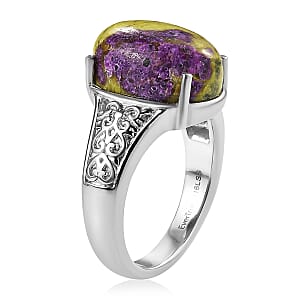 EverTrue Tasmanian Stichtite 6.90 ctw Natures Mystic Ring in Stainless Steel (Size 10.0)