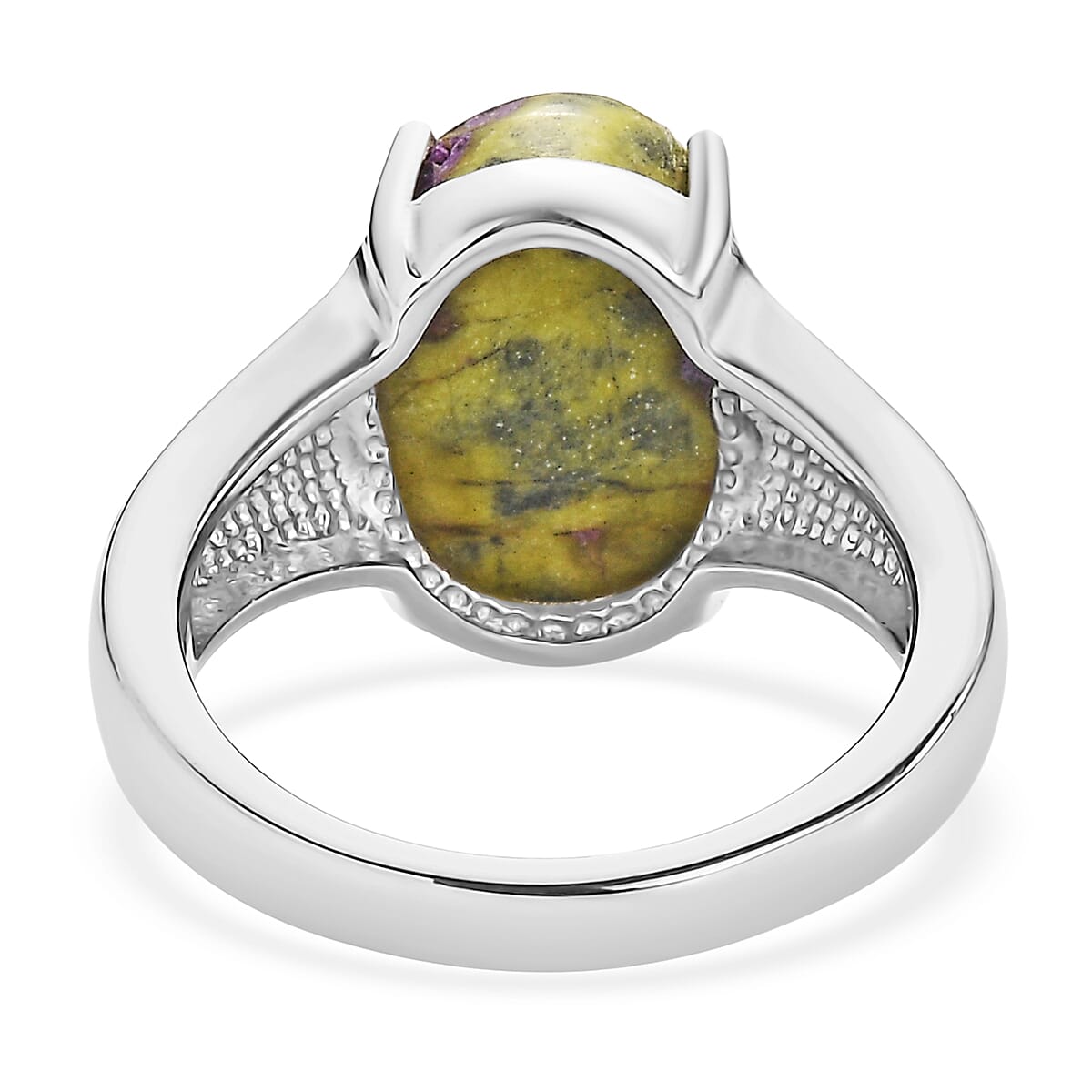 EverTrue Tasmanian Stichtite 6.90 ctw Natures Mystic Ring in Stainless Steel (Size 10.0) image number 4