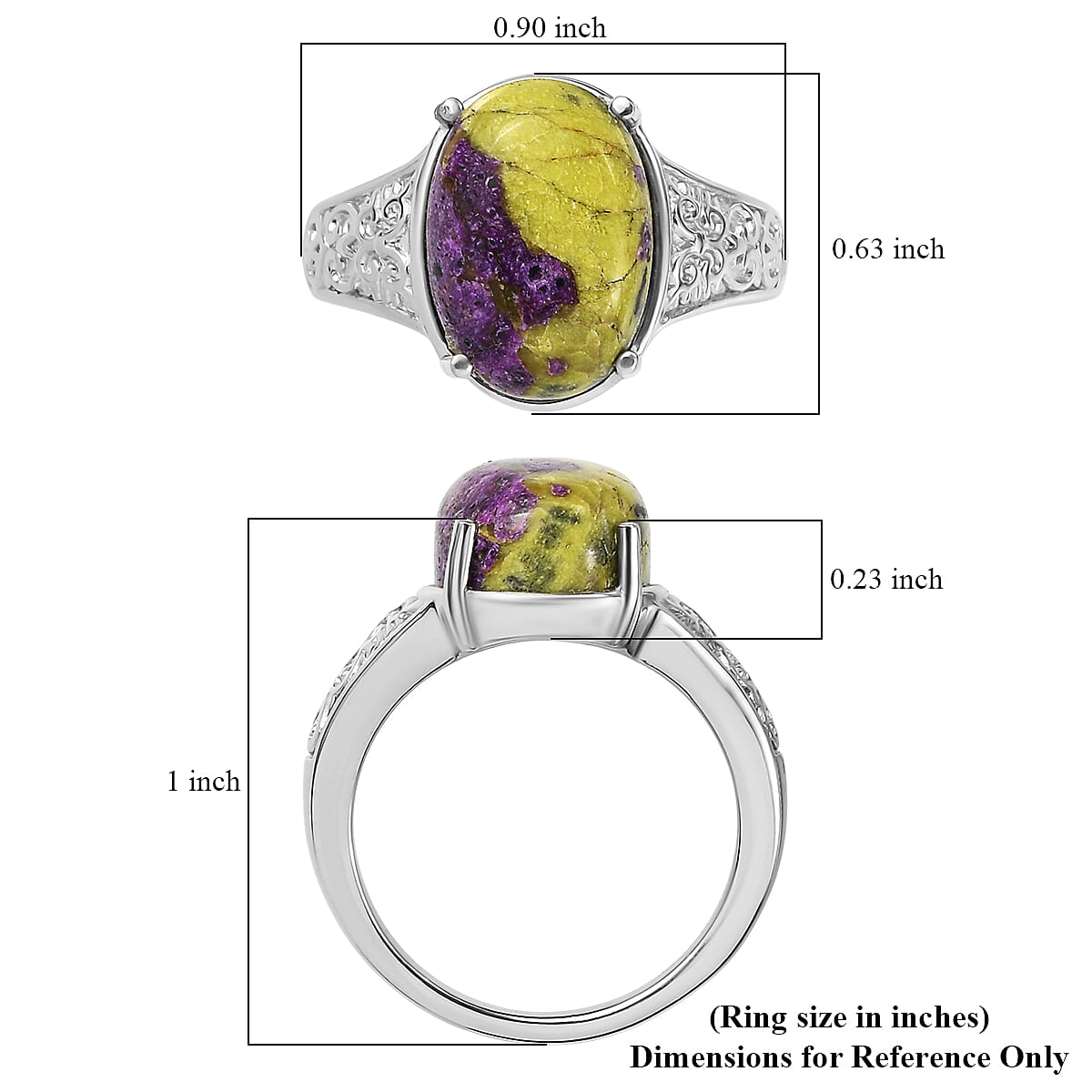 EverTrue Tasmanian Stichtite 6.90 ctw Natures Mystic Ring in Stainless Steel (Size 9.0)