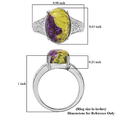 EverTrue Tasmanian Stichtite 6.90 ctw Natures Mystic Ring in Stainless Steel (Size 9.0)