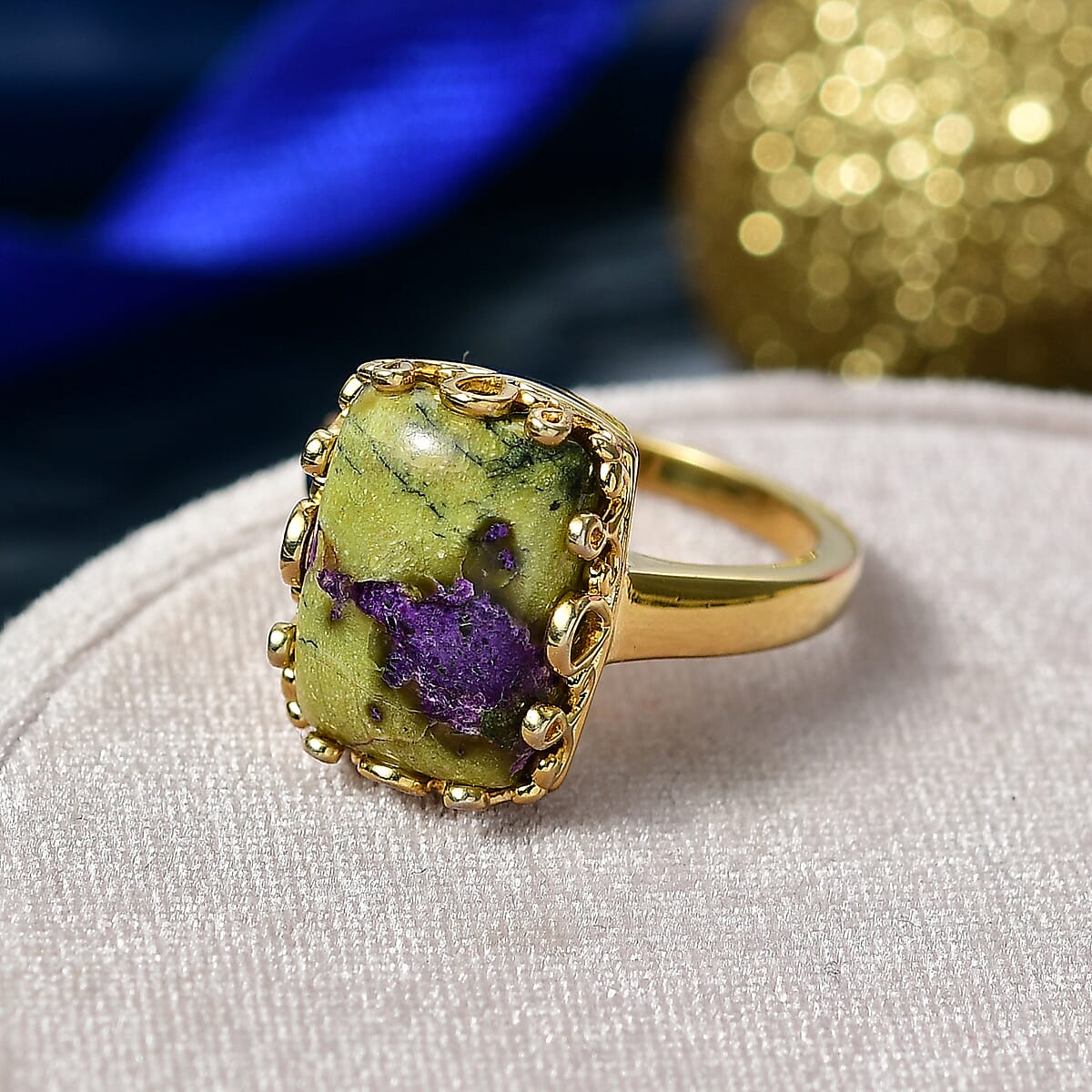 EverTrue Tasmanian Stichtite Solitaire Ring in 18K YG Plated (Size 10.0) 7.40 ctw image number 1