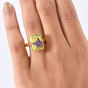 EverTrue Tasmanian Stichtite Solitaire Ring in 18K YG Plated (Size 10.0) 7.40 ctw