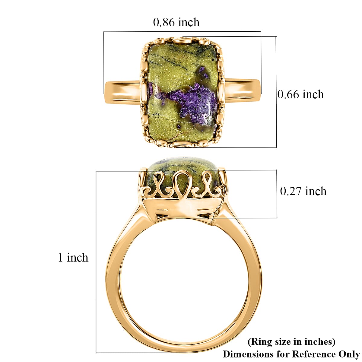 EverTrue Tasmanian Stichtite Solitaire Ring in 18K YG Plated (Size 10.0) 7.40 ctw image number 5