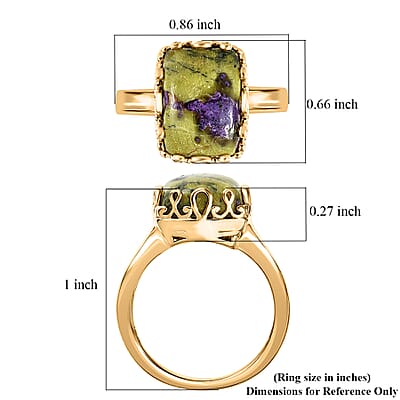 EverTrue Tasmanian Stichtite 7.40 ctw Earthborn Crown Majesty Ring in 18K YG Plated (Size 6.0)