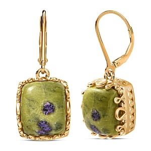 EverTrue Tasmanian Stichtite 13.35 ctw Earrings in 18K YG Plated