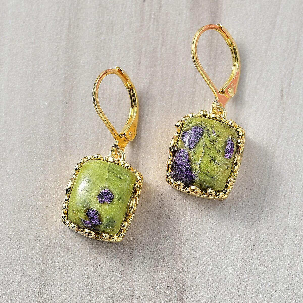 EverTrue Tasmanian Stichtite 13.35 ctw Earrings in 18K YG Plated image number 1