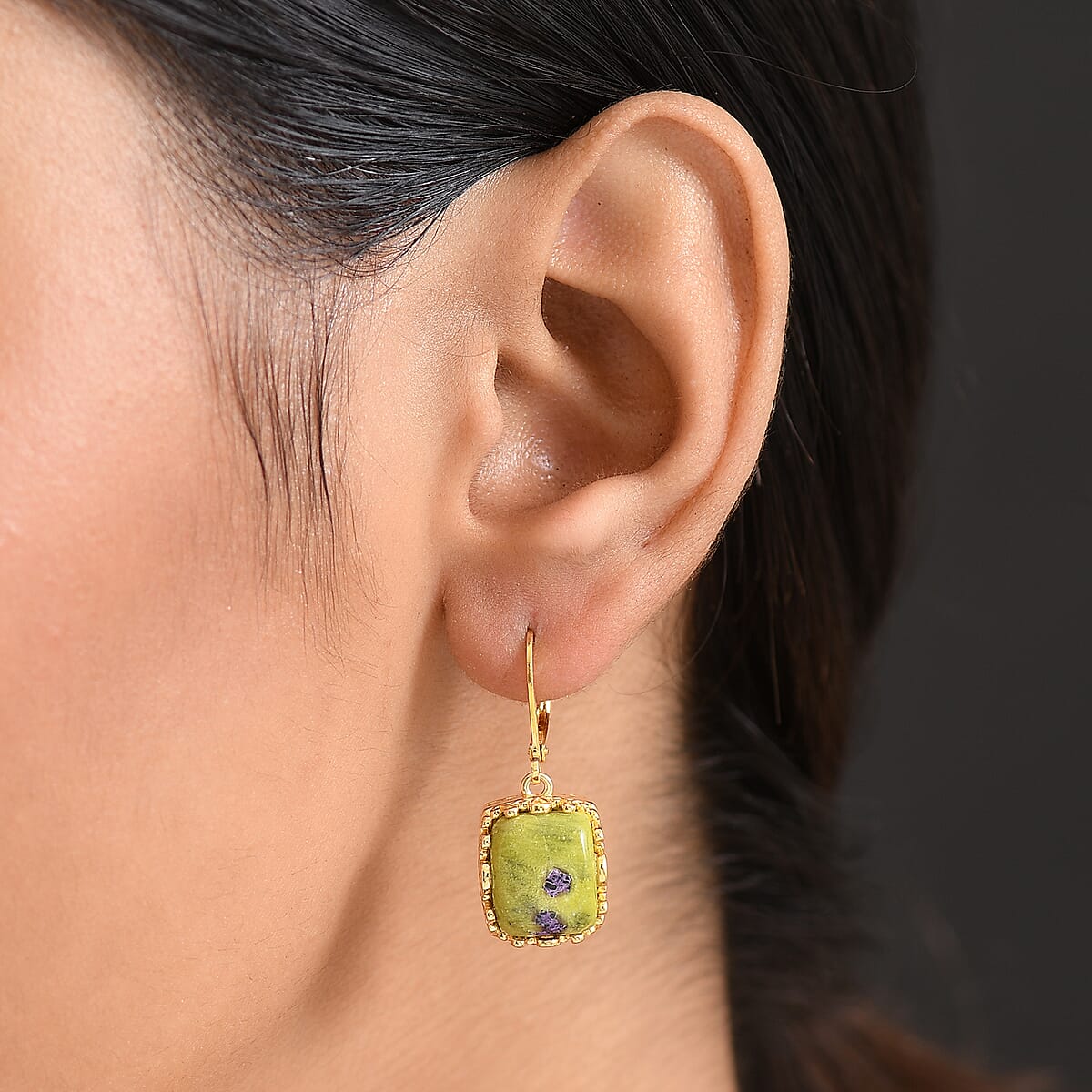 EverTrue Tasmanian Stichtite 13.35 ctw Earrings in 18K YG Plated image number 2