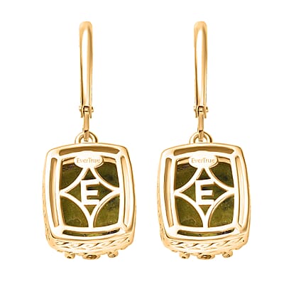 EverTrue Tasmanian Stichtite 13.35 ctw Earthborn Crown Majesty Earrings in 18K YG Plated
