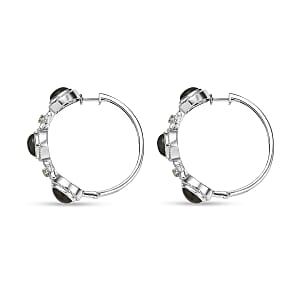 EverTrue Malagasy Labradorite, Peridot Hoop Earrings in Platinum Bond 8.30 ctw