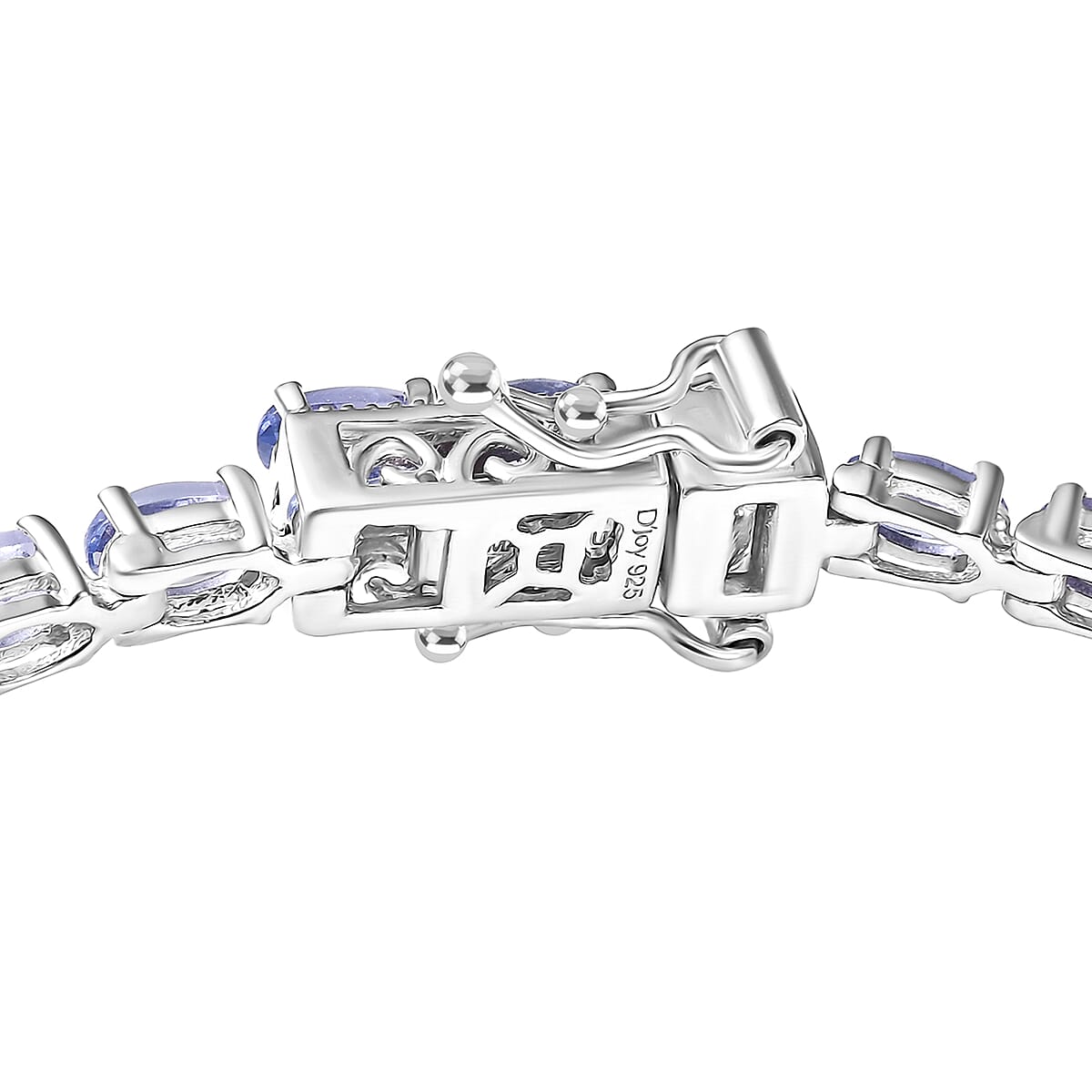 Doorbuster D'Joy Tanzanite 7.00 ctw Blue Floral Vines Bracelet in Rhodium Over Sterling Silver (6.50 In) image number 3