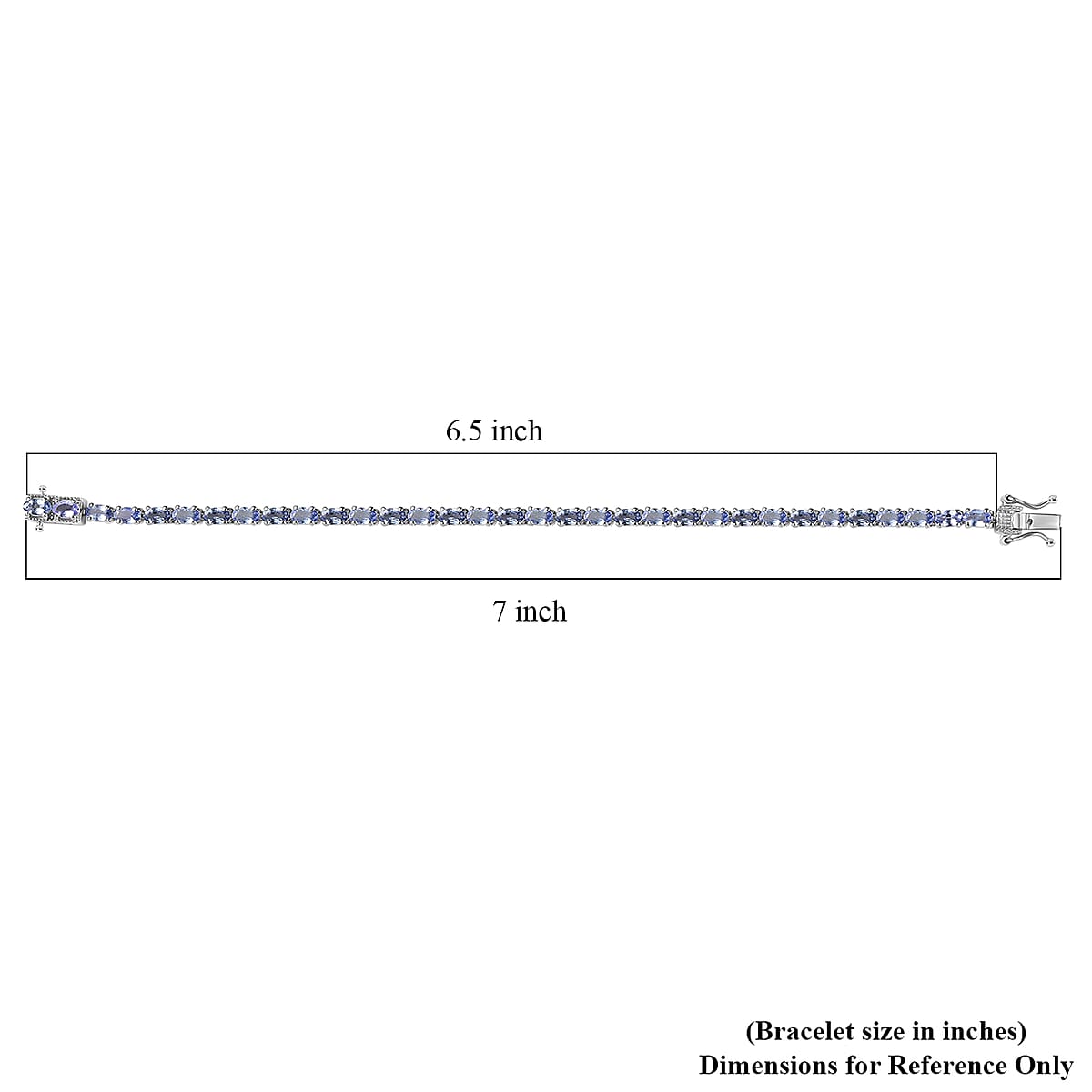 Doorbuster D'Joy Tanzanite 7.00 ctw Blue Floral Vines Bracelet in Rhodium Over Sterling Silver (6.50 In) image number 4