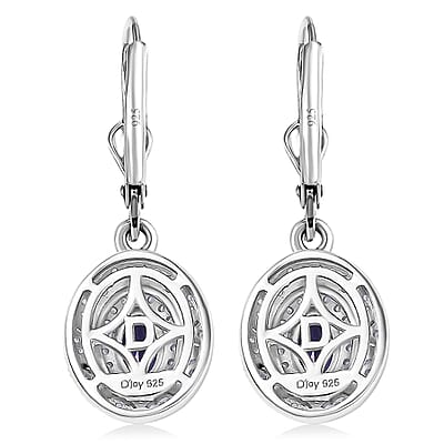D'Joy Tanzanite, Diamond Snowflake Earrings in Rhodium Over Sterling Silver 1.50 ctw