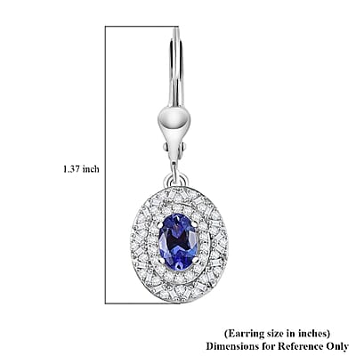 D'Joy Tanzanite, Diamond Snowflake Earrings in Rhodium Over Sterling Silver 1.50 ctw