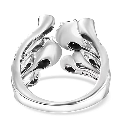 Luxuriant Lab Grown Diamond (G-H, SI) Bubbles Ring in Rhodium Over Sterling Silver 1.50 ctw (Size 10.0)