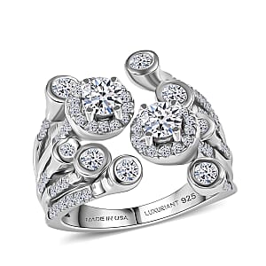 Luxuriant Lab Grown Diamond G-H SI 1.50 ctw Bubbles Ring in Rhodium Over Sterling Silver (Size 6.0)