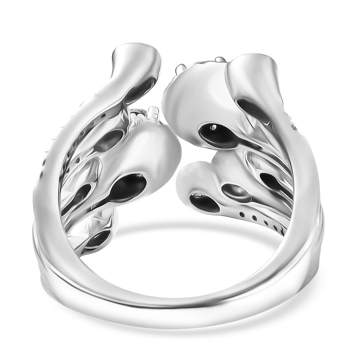 Luxuriant Lab Grown Diamond G-H SI 1.50 ctw Bubbles Ring in Rhodium Over Sterling Silver (Size 6.0) image number 4