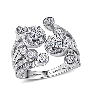 Luxuriant Lab Grown Diamond (G-H, SI) Bubbles Ring in Rhodium Over Sterling Silver 1.50 ctw (Size 8.0)