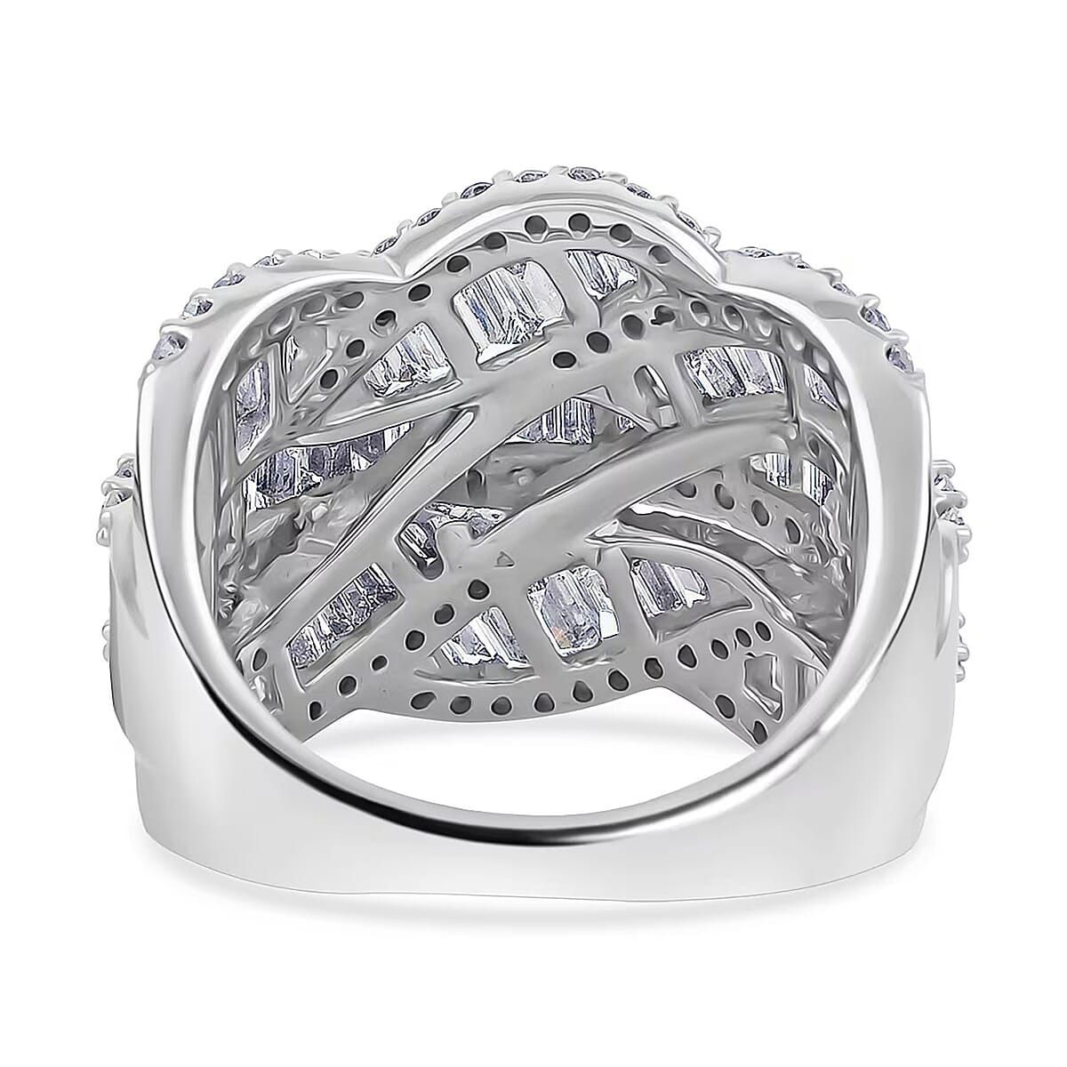 Luxuriant Lab Grown Diamond G-H SI 3.00 ctw Ring in Rhodium Over Sterling Silver image number 7