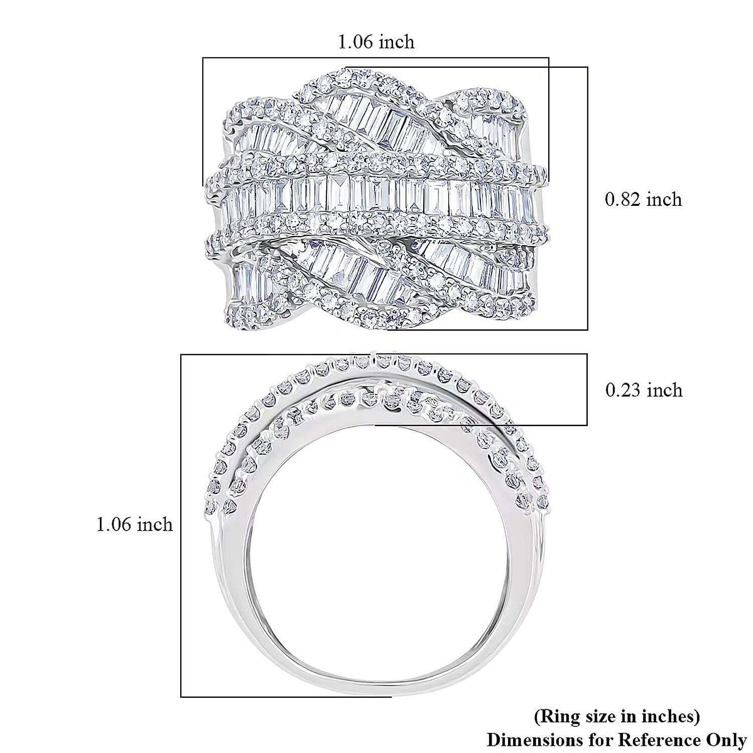 Luxuriant Lab Grown Diamond Ring in Rhodium Over Sterling Silver 3.00 ctw (Size 7.0)