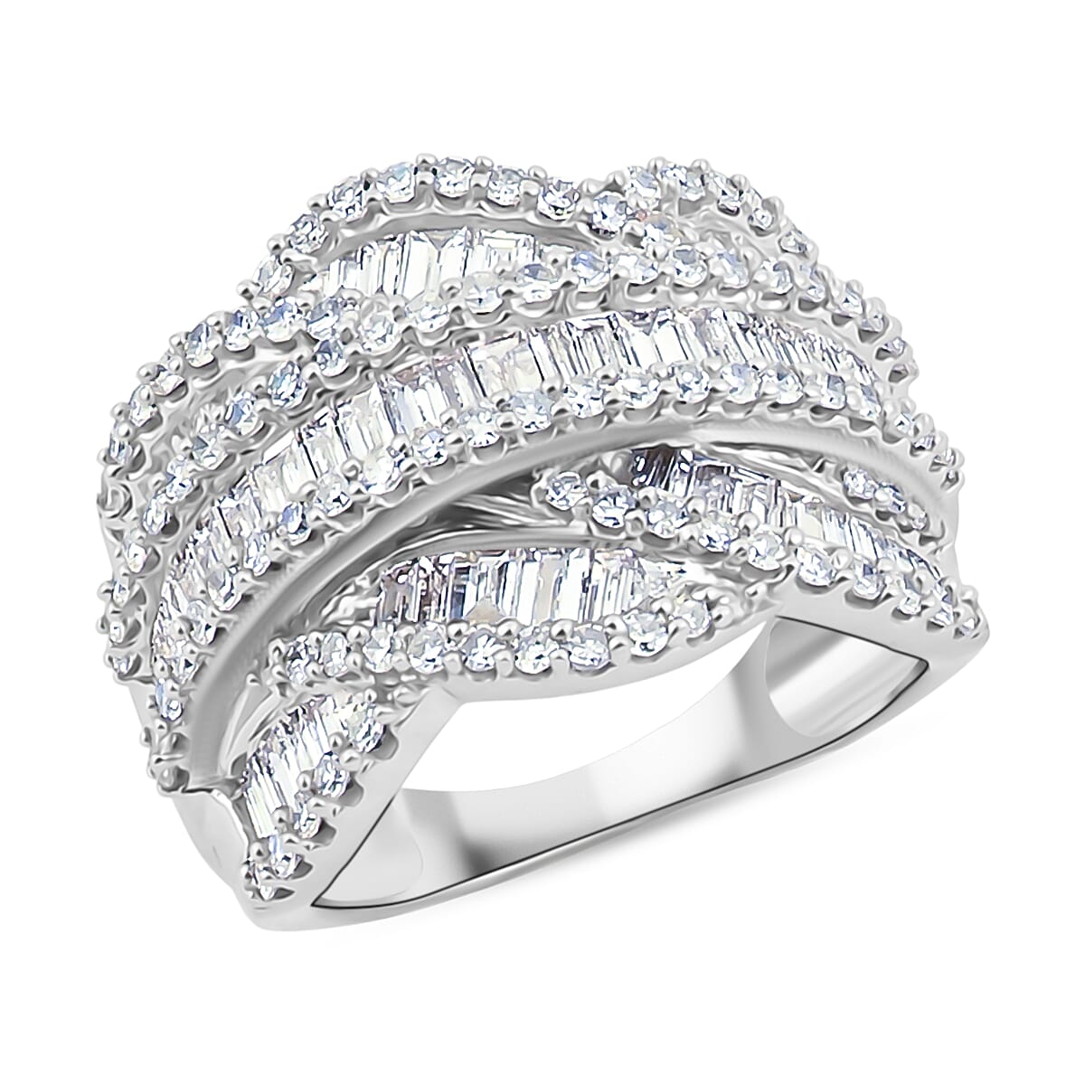 Doorbuster Luxuriant Lab Grown Diamond G-H SI 3.00 ctw Ring in Rhodium Over Sterling Silver (Size 8.0) image number 0