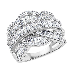 Doorbuster Luxuriant Lab Grown Diamond G-H SI 3.00 ctw Ring in Rhodium Over Sterling Silver (Size 8.0)