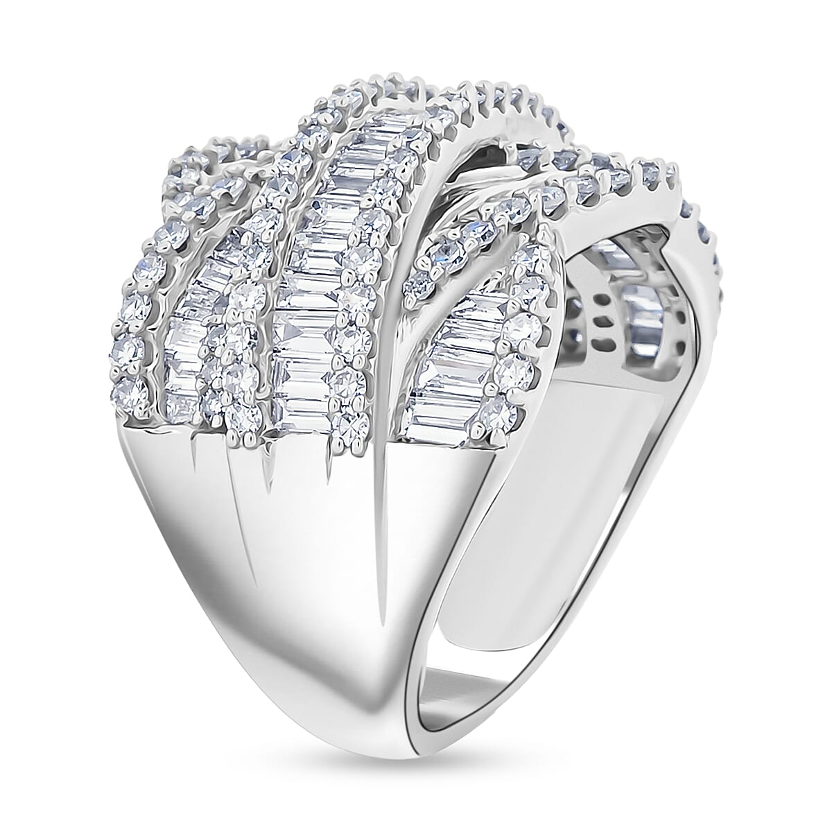 Doorbuster Luxuriant Lab Grown Diamond G-H SI 3.00 ctw Ring in Rhodium Over Sterling Silver (Size 8.0) image number 3