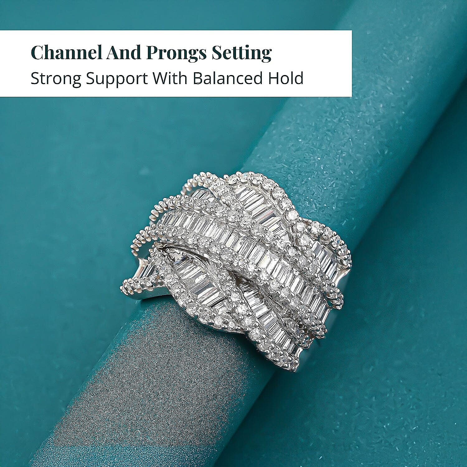 Luxuriant Lab Grown Diamond Ring in Rhodium Over Sterling Silver 3.00 ctw (Size 8.0)