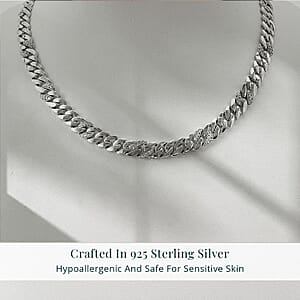Luxuriant Lab Grown Diamond G-H SI 2.00 ctw Cuban Link Chain Necklace in Rhodium Over Sterling Silver 18 Inches