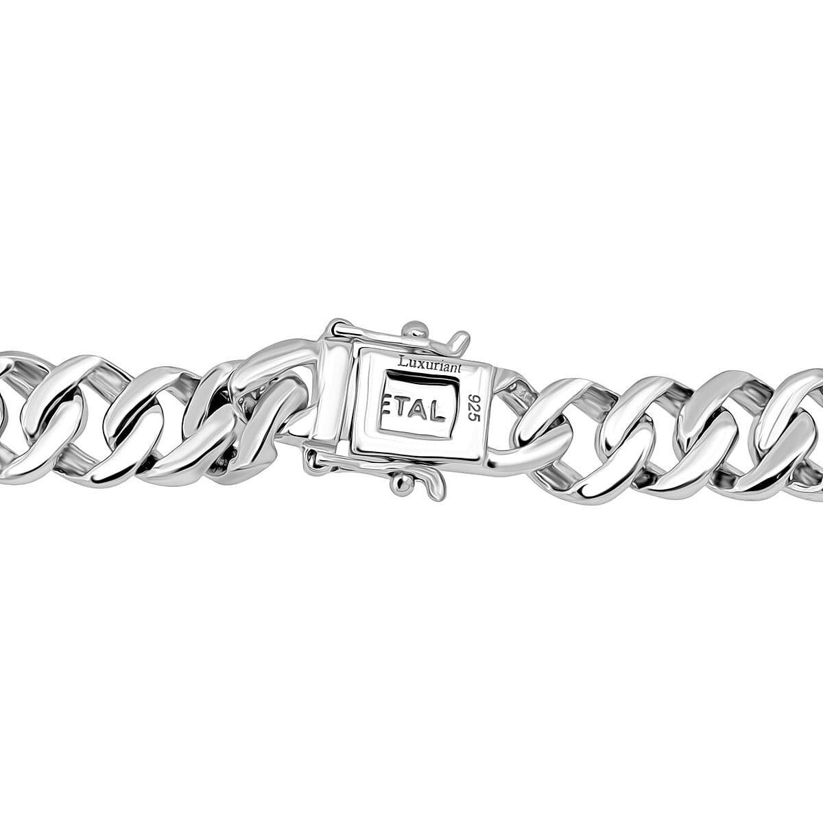 Luxuriant Lab Grown Diamond G-H SI 2.00 ctw Cuban Link Chain Necklace in Rhodium Over Sterling Silver 18 Inches image number 4