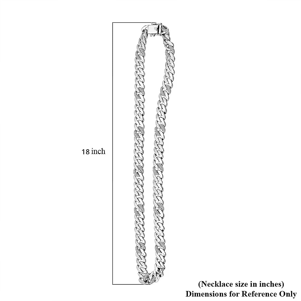 Luxuriant Lab Grown Diamond G-H SI 2.00 ctw Cuban Link Chain Necklace in Rhodium Over Sterling Silver 18 Inches image number 6