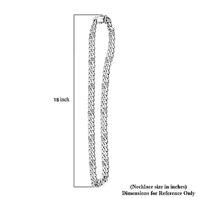 Luxuriant Lab Grown Diamond G-H SI 2.00 ctw Cuban Link Chain Necklace in Rhodium Over Sterling Silver 18 Inches