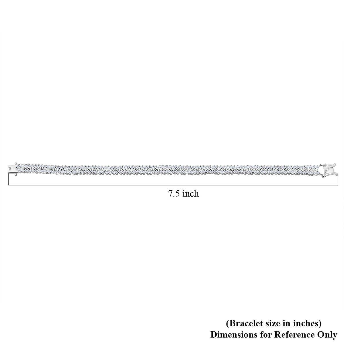 Luxuriant Lab Grown Diamond G-H SI 4.25 ctw Chevron Bracelet in Rhodium Over Sterling Silver (7.25 In) image number 5