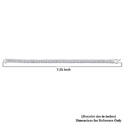 Luxuriant Lab Grown Diamond G-H SI 4.25 ctw Chevron Bracelet in Rhodium Over Sterling Silver (7.25 In)