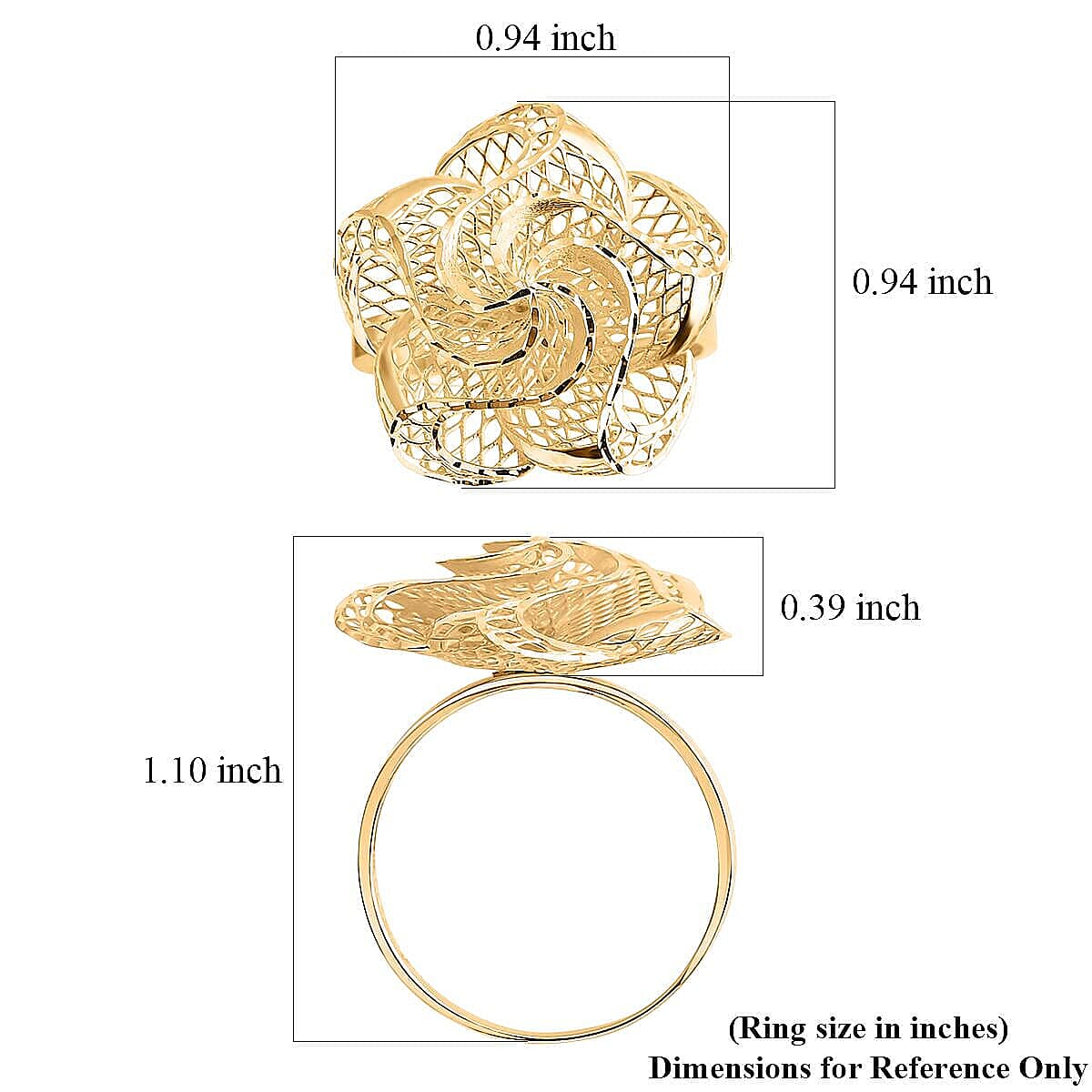 Blooming Flower Ring in 10K Yellow Gold (Size 7.5) 2.30 Grams image number 5