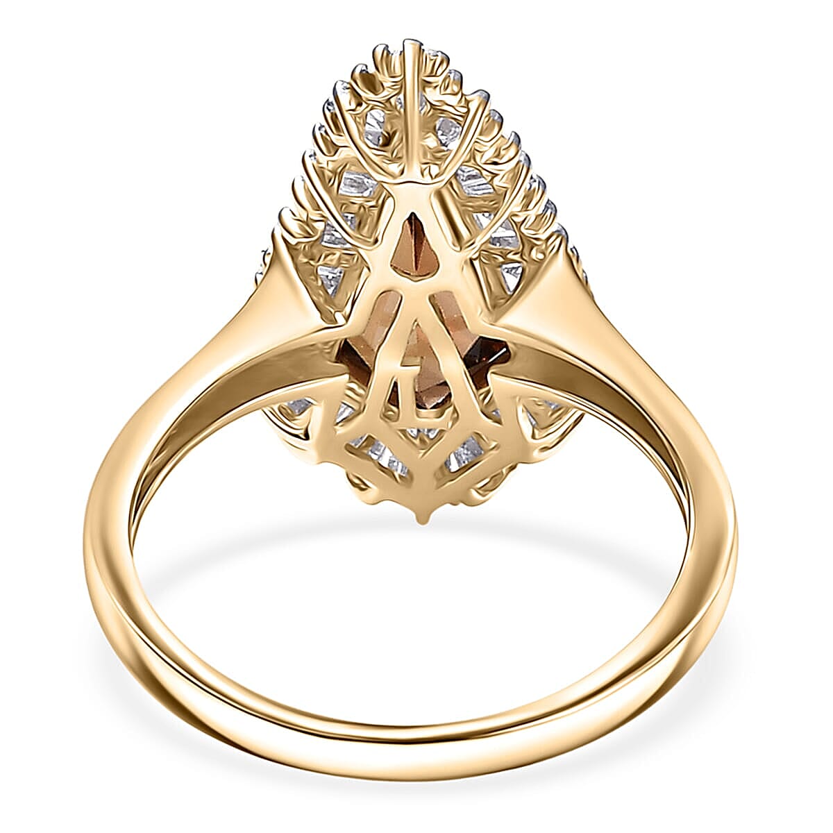 AAA Golden Turkizite, Lab Grown Diamond Ring in 10K Yellow Gold 2.65 ctw (Size 8.5) image number 4