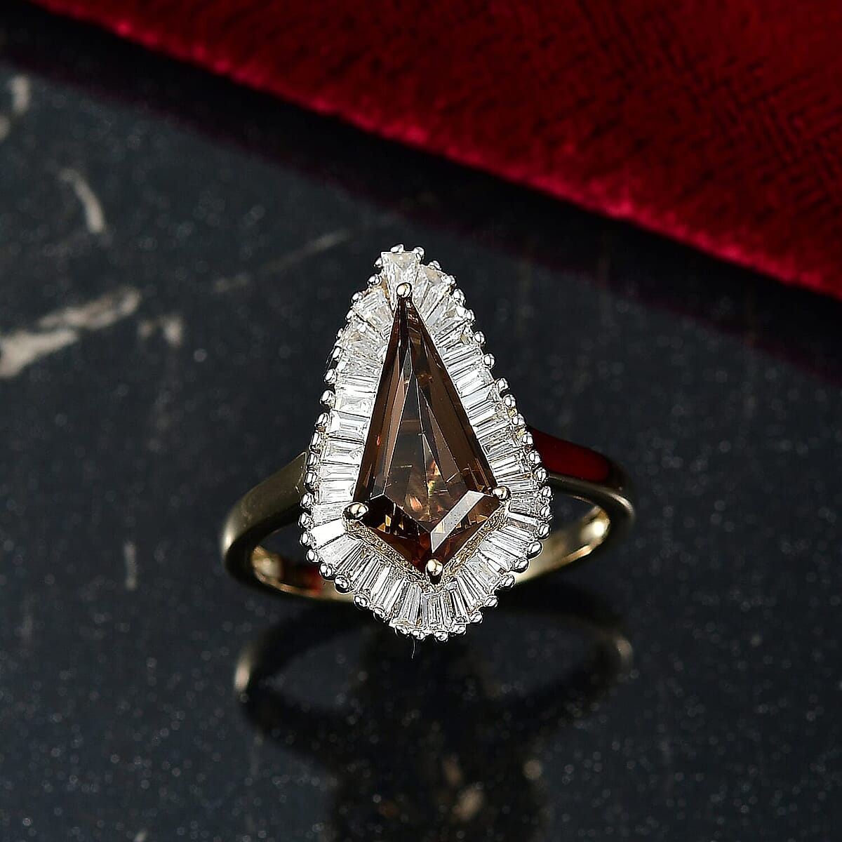 AAA Golden Turkizite, Lab Grown Diamond Ring in 10K Yellow Gold 2.65 ctw (Size 9.5) image number 1